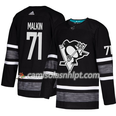 Camisola Pittsburgh Penguins Evgeni Malkin 71 2019 All-Star Adidas Preto Authentic - Homem